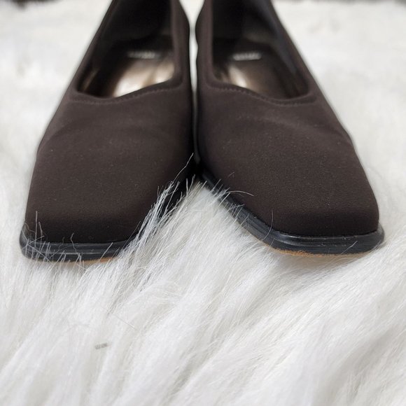 Stuart Weitzman Dark Brown Square-Toe Flats - Picture 5 of 10